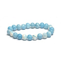 Larimar Armband elastisch Naturstein, Kugel 8 mm / 16-17 cm, Stein der mythischen Atlantis