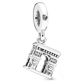 Sterling Silber 925 Arc de Triomphe Anhänger auf Reise-Armband