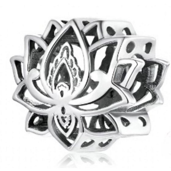 Sterling Silber 925 Lotusblume Charme, Perle auf Armband Symbol