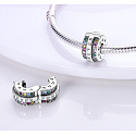 Charme Sterling Silber 925 Forever farbigen Zirkonia, Stopper, Clip Perle auf Liebe Armband