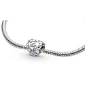 Charme Sterling Silber 925 Herz mit Gänseblümchen für Mama, Perle auf Armband Familie