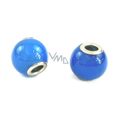 Achat blau, Perlenanhänger rund Naturstein 14 mm, Loch 4,2 mm 1 Stück