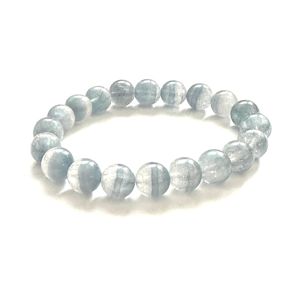 Fluorit gestreiftes Armband elastischer Naturstein, Kugel 9 - 10 mm / 16 -17 cm, genialer Stein