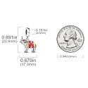 Charms Sterling Silber 925 Thermo - Elefant als Glücksbringer, Tierarmband-Anhänger