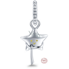 Sterling Silber 925 Stern-Anhänger auf Armband Symbol Sterling Silber 925 Stern-Anhänger auf Armband Symbol