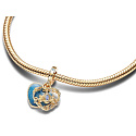 Charme Sterling Silber 925 Disney Cinderella mit Kutsche und Herz, Anhänger am Armband Film