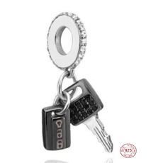 Charm Sterling Silber 925 Autoschlüssel 2in1, reise armband anhänger