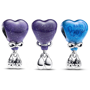 Charme Sterling Silber 925 Herz und Booties, Baby boy - Baby boy, bead on bracelet family