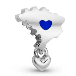 Charm Láska k Evropě, symbol domova a cestování, přívěsek na náramek