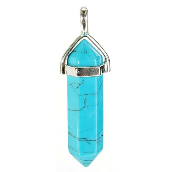 Tyrkenit Pendel Sechseck Anhänger Naturstein 41 x 13 mm, Stein der jungen Menschen, auf der Suche nach einem Lebensziel