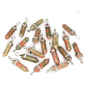 Unakite Pendel Sechseck-Anhänger Naturstein 41 x 13 mm, Stein des persönlichen Wachstums und der Vision