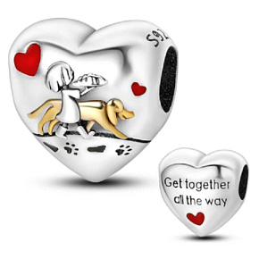 Sterling Silber 925 Hund und ich - verbinden den ganzen Weg, Perle auf einem Haustier-Armband