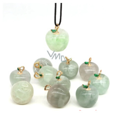 Fluorit grün Apfel der Erkenntnis Anhänger, Naturstein 2,7 x 15 mm, handgeschnitzter genialer Stein Fluorit grün Apfel der Erkenntnis Anhänger, Naturstein 2,7 x 15 mm, handgeschnitzter genialer Stein