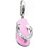 Charme Sterling Silber 925 Jacke - rosa Hausschuhe, Karabinerverschluss Anhänger am Armband Symbol