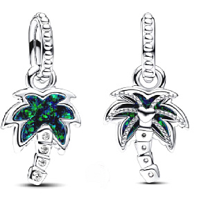 Charms Sterling Silber 925 Palme, Natur Armband Anhänger