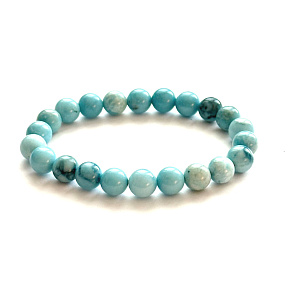 Larimar Armband 8mm/16 - 17cm, AA Liebe, Ruhe, Ausgeglichenheit