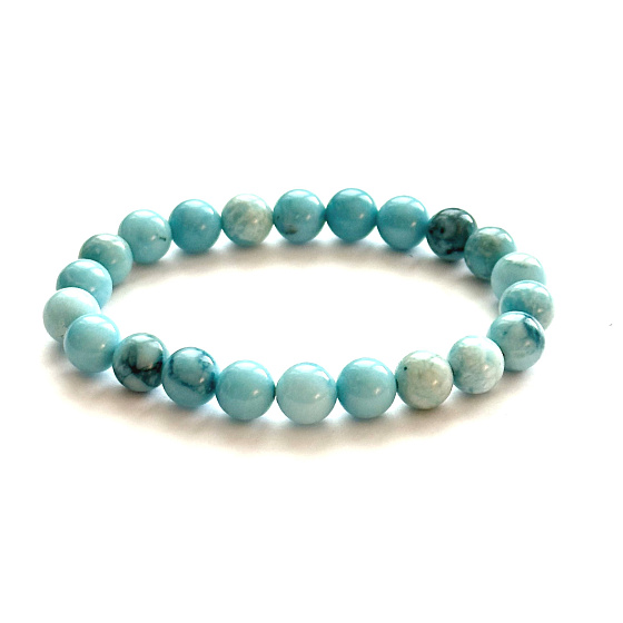 Larimar Armband 8mm/16 - 17cm, AA Liebe, Ruhe, Ausgeglichenheit