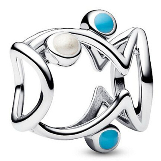 Charm Rybička prolamovaná, korálek na náramek zvíře