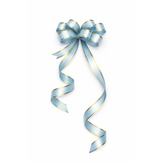 Kokarda – stahovací ozdobná stuha světle modrá se zlatými proužky | 23 x 470 cm