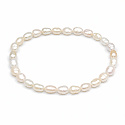Perla bílá sladkovodní náramek elastický přírodní, perly 5–6 mm / 19 cm, symbol ženskosti, elegance a lásky