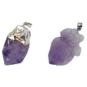 Amethyst in Metall-Anhänger Naturstein ca. 2,5 - 3 cm, Stein der Könige und Bischöfe 1 Stück