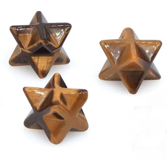 Tigerauge merkaba hmatka Naturstein 13 mm, Stein der Sonne und Erde, bringt Glück und Reichtum