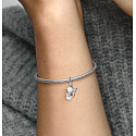 Charme Sterling Silber 925 Opalescent Schneemann, Armband Anhänger Winter