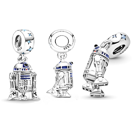 Charms Sterling Silber 925 Marvel Star Wars Droide R2-D2, Armband Anhänger