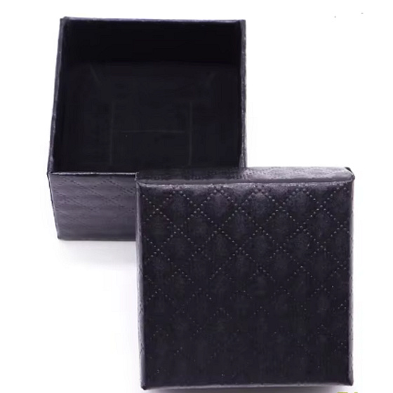 Geschenkbox aus strukturiertem Papier mit Schmuckschwamm schwarz 5,1 x 5 x 3,3 cm 1 Stück