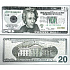 Talisman versilberte Dollarnote 20 USD