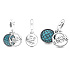 Sterling Silber 925 Glitzernde Weltkugel und das Wort Mum 2in1, Familienarmband-Anhänger