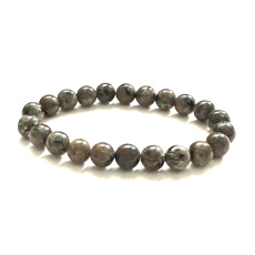 Yooperlit Armband elastisch Naturstein, Kugel 8 mm / 16 - 17 cm