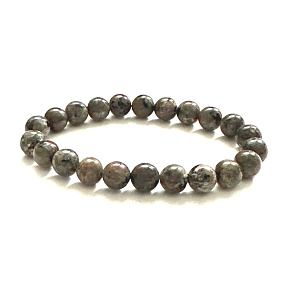 Yooperlit Armband elastisch Naturstein, Kugel 8 mm / 16 - 17 cm