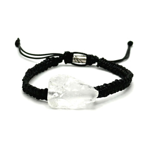 Crystal Raw Naturstein-Armband, handgestrickt, größenverstellbar, Steinchen