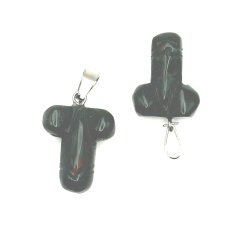 Heliotrop / Blutstein Penis für Glück, Anhänger Naturstein handgeschliffen ca. 11 x 22 mm, Stein des Mutes