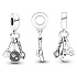 Sterling Silber 925 Baker's - Spatel, Pfanne und Schneebesen, 3in1 Anhänger für Armband, Zinsen