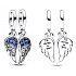 Charms Sterling Silber 925 Schimmernde geteilte Engelsflügel 2in1, Armband Anhänger Symbol