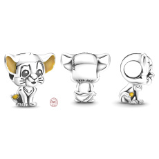 Charms Sterling Silber 925 Disney König der Löwen - Simba, Perle für Armband Film