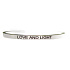 Edelstahlarmband silber mit Gravur Liebe und Licht, offene Manschette, 4 mm