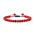 Magnesit / Howlit rot Armband Naturstein handgestrickt, verstellbare Kugelgröße 6 mm, Reinigungsstein