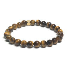 Tigerauge Armband elastisch Naturstein, 8 mm / 18 cm, Sonne und Erde Stein, bringt Glück und Reichtum