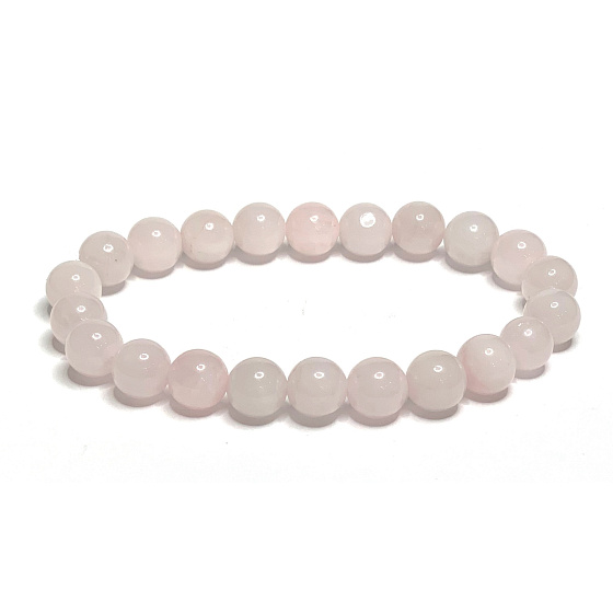 Rosenarmband elastisch Naturstein, Kugel 8 mm / 16 - 17 cm, Liebesstein