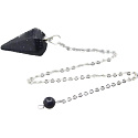 Goldstein blau Avanturin Pendel 2,5 cm + 18 cm Kette mit Perle, Stein der Ambition