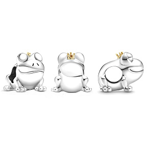 Charms Sterling Silber 925 Froschkönig, Perle für Armband, Tier