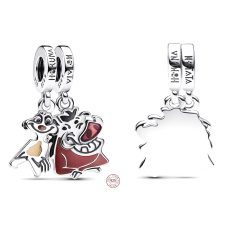 Charm Sterling Silber 925 Disney König der Löwen Timon und Pumba 2in1, film armband anhänger