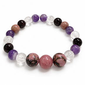 Armband mit Geschichte – Für immer in meinem Herzen, natürliche Mineralien, Kugel 8 mm / Handgelenk 14–15 cm Armband mit Geschichte – Für immer in meinem Herzen, natürliche Mineralien, Kugel 8 mm / Handgelenk 14–15 cm
