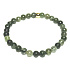 Kristall mit Aktinolith Armband elastisch Naturstein, Perle 6 mm / 16 - 17 cm, Gold Perle, Stein Steine