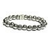 Lava Silber Farbe dunkel plattiert mit königlichen Mantra Om, Armband elastisch Naturstein, Perle 8 mm / 16-17 cm, geboren von den vier Elementen