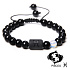 Onyx Fische Sternzeichen, Natursteinarmband, 8mm Kugel/ verstellbare Größe, Lebenskraftstein