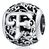Sterling Silber 925 Magic Alphabet Buchstabe F mit Blumen, Perle für Armband